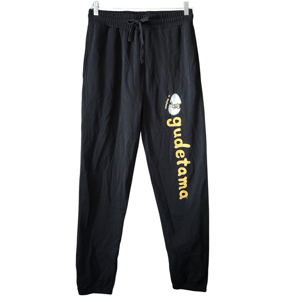 Sanrio Gudetama Joggers Black Graphic Sweatpants Mens Medium Staying In Lazy Egg